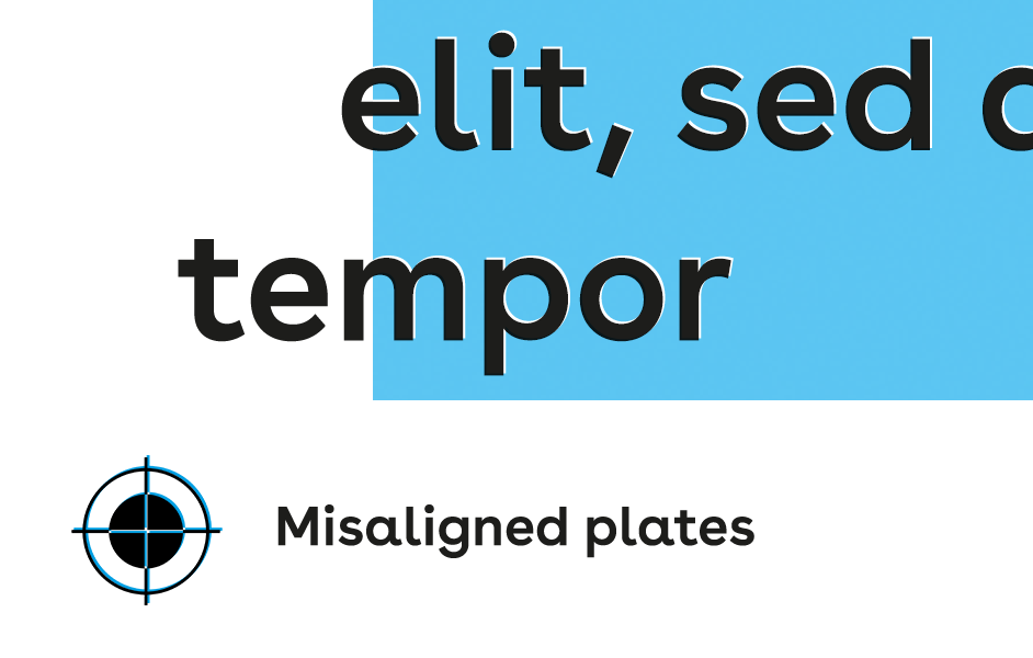Registration risk: white gaps around knocked-out black text
