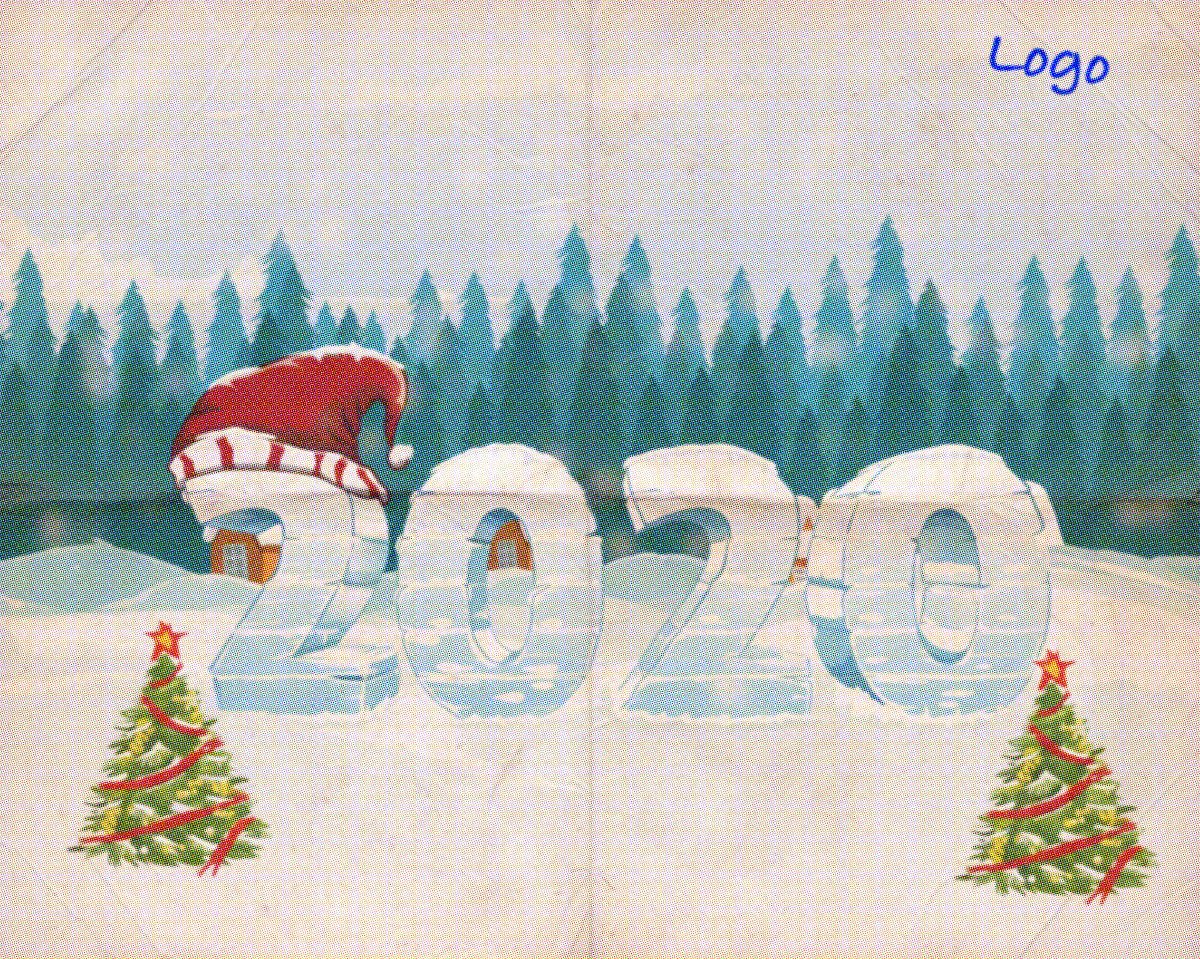 Before: old, pixelated postcard available only as a low-quality print