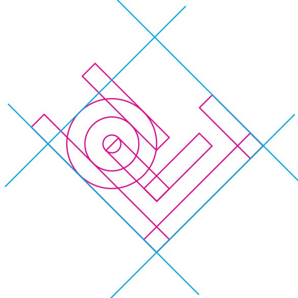 Logo vectorization step 2: redrawing the logo shapes as vector paths